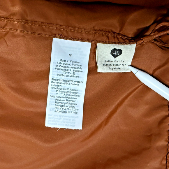 Madewell Women Raincheck Packable Raincoat Parka Hooded Windbreaker Medium Burnt - Picture 15 of 15